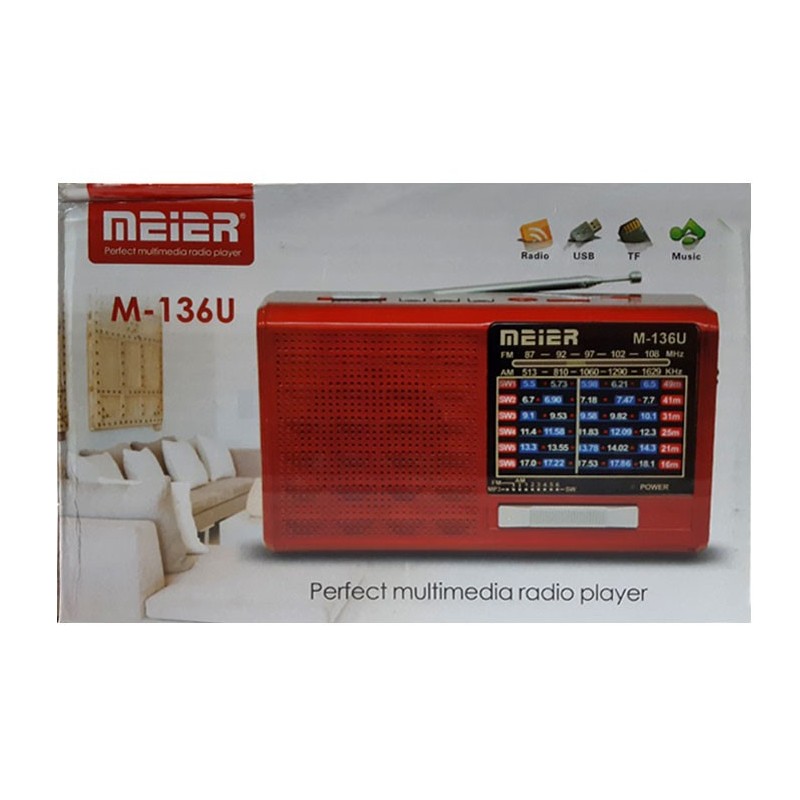 رادیو اسپیکر رم و فلش خور MEIER مدل M-136U مشکی