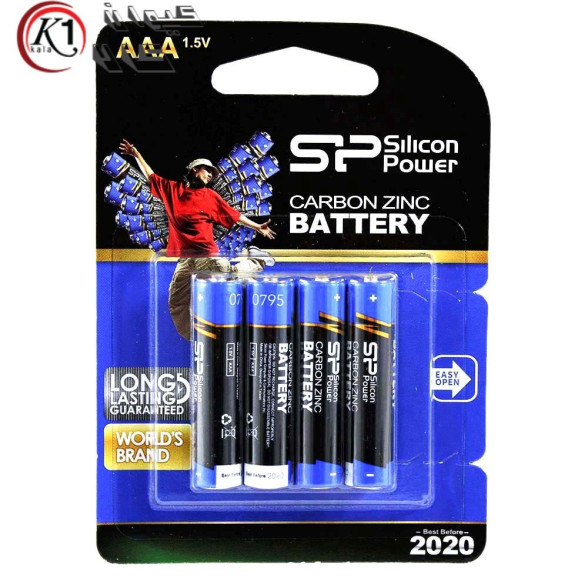 باتری نیم قلمی چهارتایی سیلیکون پاور(SP)| باتری نیم قلمی 4 تایی سیلیکون پاور SP AAA پک دار |باتري|باطري|كيوان كالا