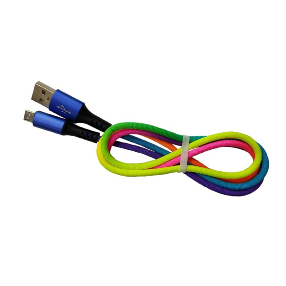 کابل دیتا و شارژ Micro USB فست رنگین کمانی