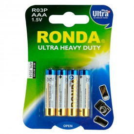 باتری چهارتایی قلمی Ronda Ultra Plus Heavy Duty AA R03P کارتی