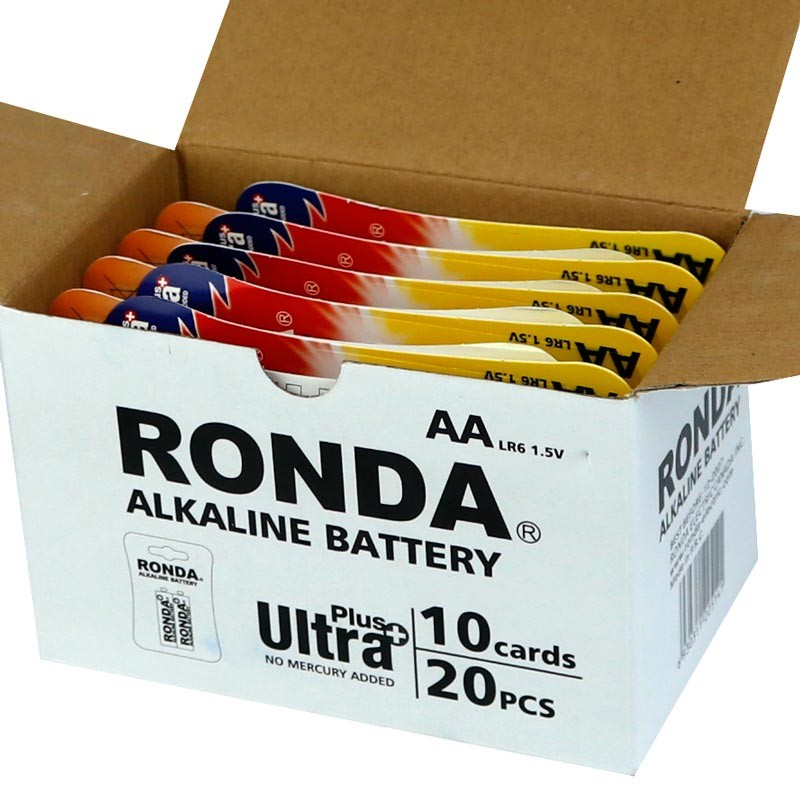 باتری دوتایی قلمی Ronda Ultra Plus Alkaline AA LR6 کارتی