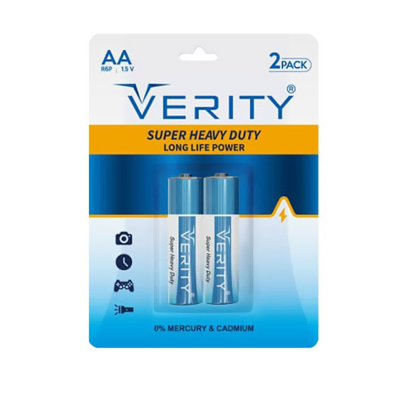 باتری قلمی VERITY مدل Super Heavy Duty کارتی 2 عددی
