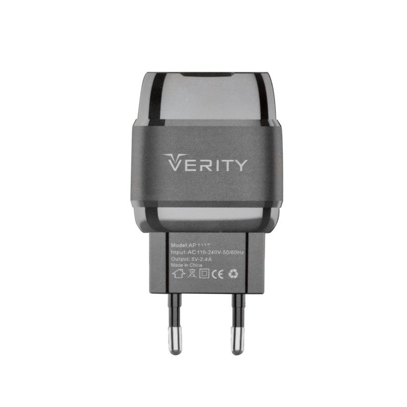 شارژر دیواری Verity مدل 2123 فست شارژ به همراه کابل شارژ Micro USB