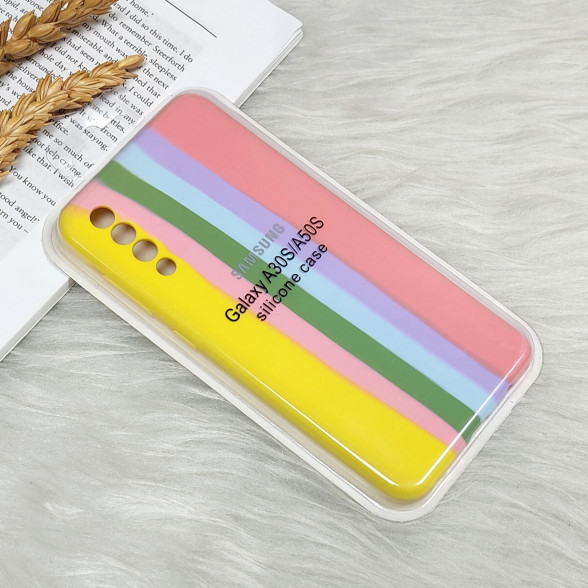 قاب سیلیکونی اورجینال رنگین کمانی محافظ لنزدار Samsung Galaxy A30s / A50 / A50s