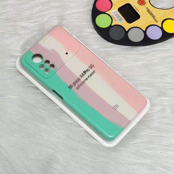 قاب سیلیکونی اورجینال رنگین کمانی Xiaomi Poco X4 Pro 5G