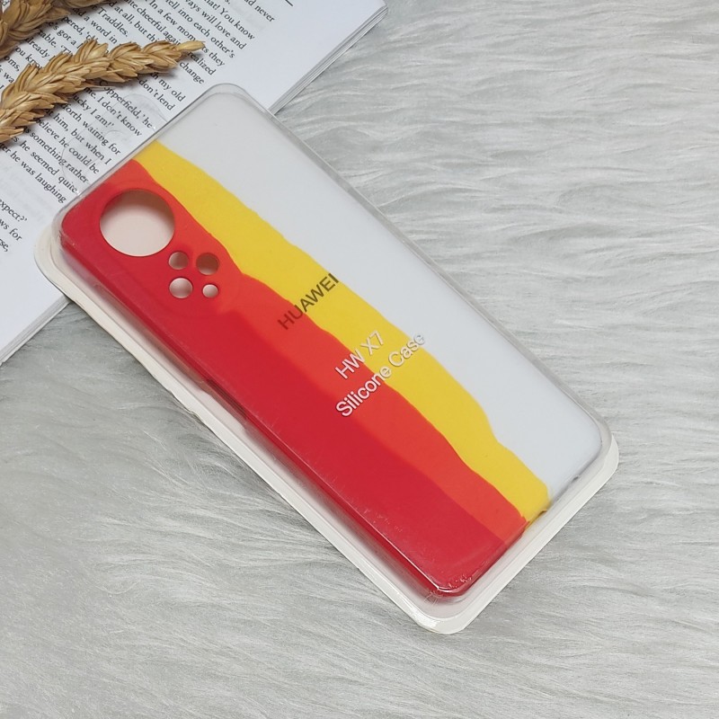 قاب سیلیکونی اورجینال رنگین کمانی Huawei Honor X7