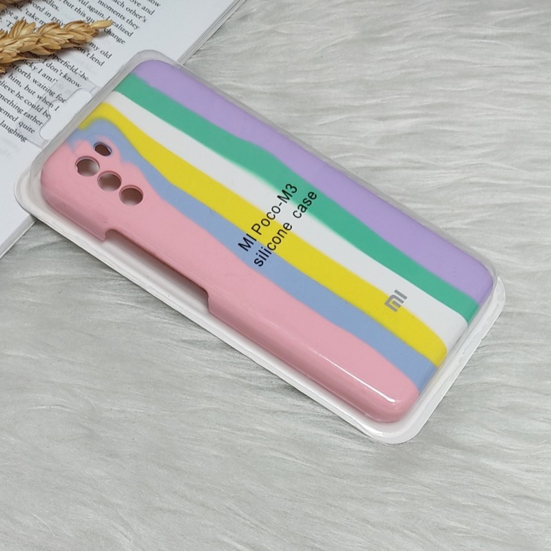قاب سیلیکونی اورجینال رنگین کمانی Xiaomi Poco M3