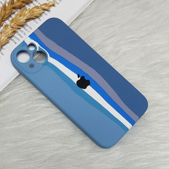 قاب سیلیکونی اورجینال رنگین کمانی محافظ لنزدار iPhone 13