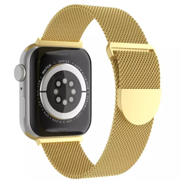 بند استیل طلایی Milanese برای اپل واچ 44 - 42 میلی متر
