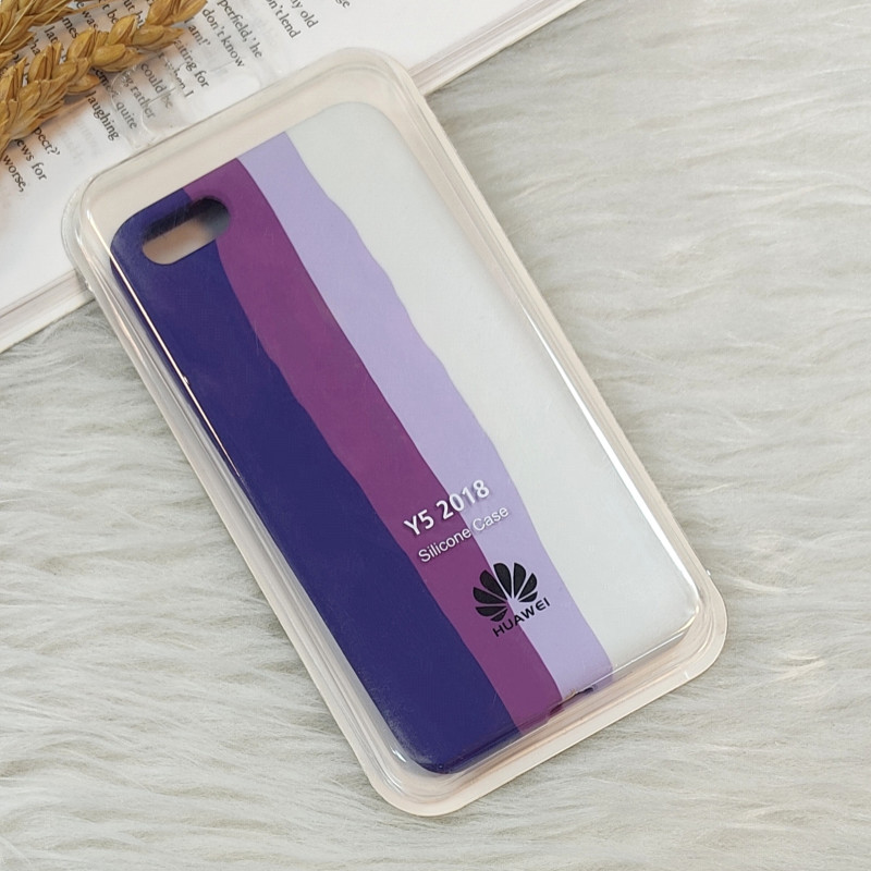 قاب سیلیکونی اورجینال رنگین کمانی Huawei Y5 2018