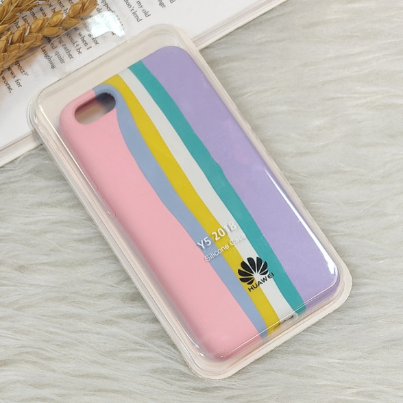 قاب سیلیکونی اورجینال رنگین کمانی Huawei Y5 2018