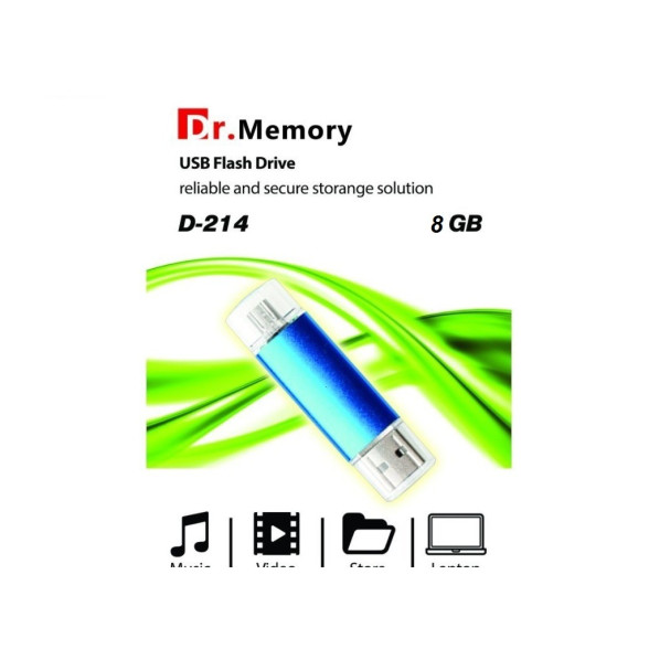 فلش مموری دکتر مموری OTG-USB مدل D-214 ظرفیت 8گیگابایت
