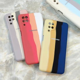 قاب سیلیکونی اورجینال رنگین کمانی محافظ لنزدار Samsung A12 / M12