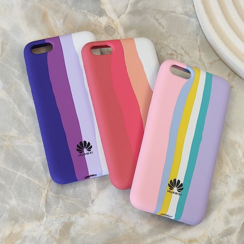 قاب سیلیکونی اورجینال رنگین کمانی Huawei Y5 2018