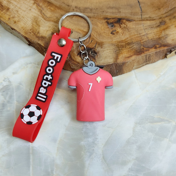 جاکلیدی سیلیکونی وارداتی رونالدو همراه با بند آویز پیراهن ورزشی