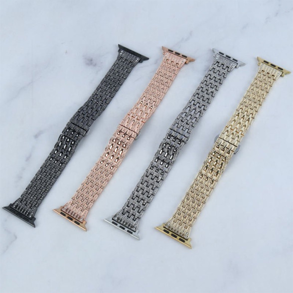 بند استیل نگینی اپل واچ Guoi سایز 42-49 mm