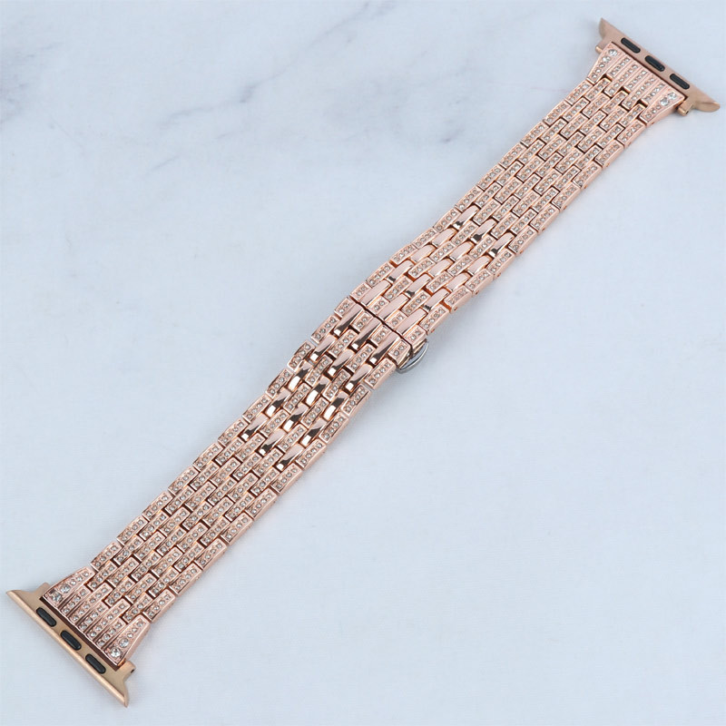 بند استیل نگینی اپل واچ Guoi سایز 42-49 mm