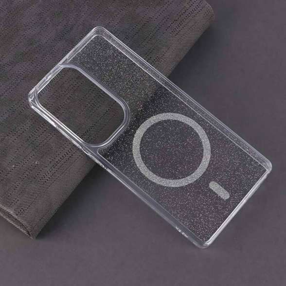 قاب شفاف اکلیلی Samsung S25 Ultra طرح مگ سیف