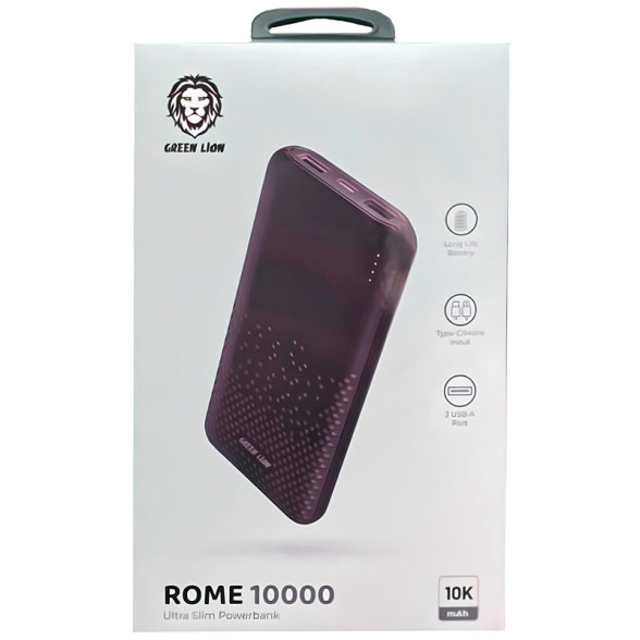 پاوربانک 10000 میلی آمپر Green Lion مدل Rome Ultra Slim 10.5W