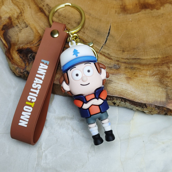 جاکلیدی سیلیکونی وارداتی درجه یک Gravity Falls همراه با بند آویز دیپر پینز