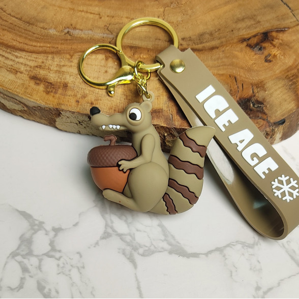 جاکلیدی سیلیکونی وارداتی  شخصیت های عصر یخبندان اسکرات همراه با بند آویز