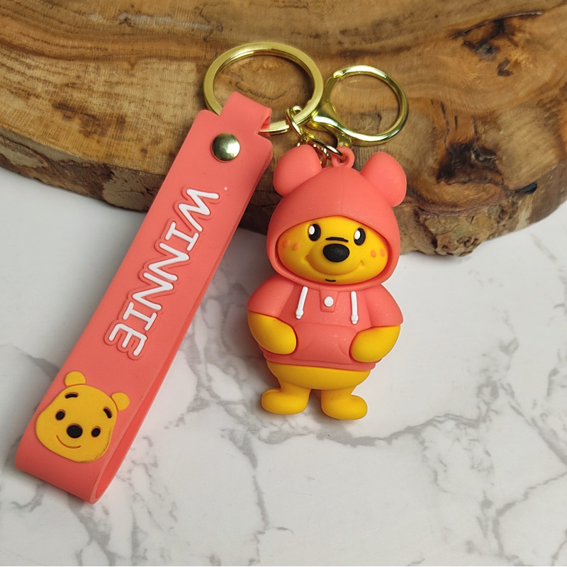 جاکلیدی سیلیکونی وارداتی درجه یک طرح وینی پو همراه با بند آویز