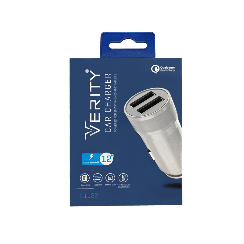 شارژر فندکی فست شارژ 12 وات Verity مدل 1122