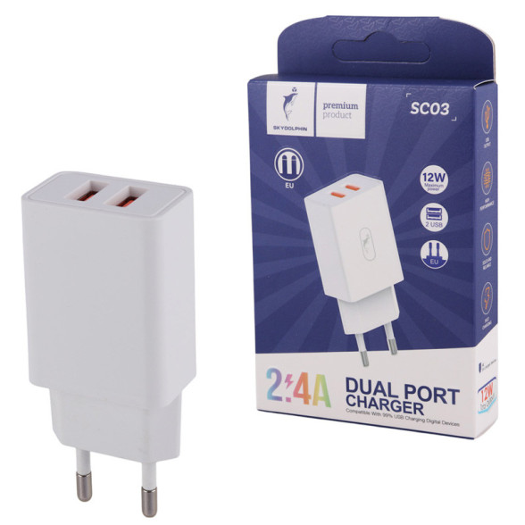 سرشارژر فست شارژ 12 وات SkyDolphin مدل SC03