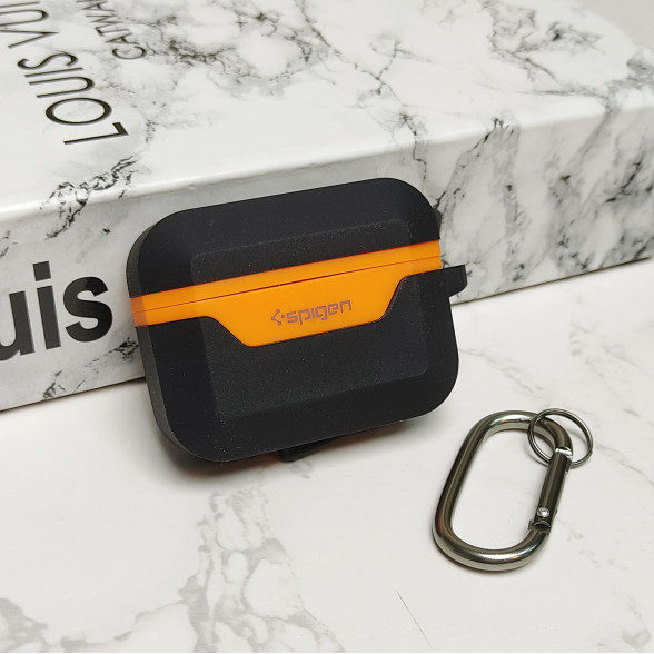 کاور سیلیکونی Spigen DuraPro Flex مدل Airpods Pro 1 / 2 مشکی نارنجی