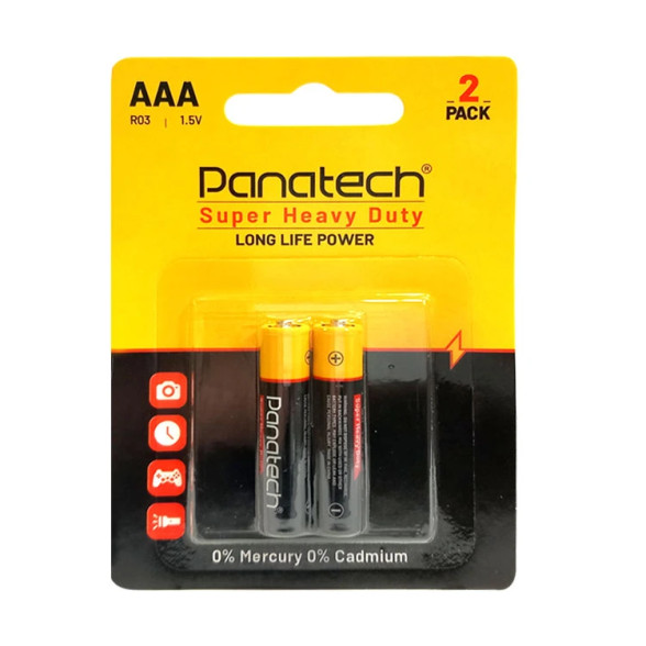 باتری نیم قلمی Panatech مدل Super Heavy Duty کارتی 2 عددی