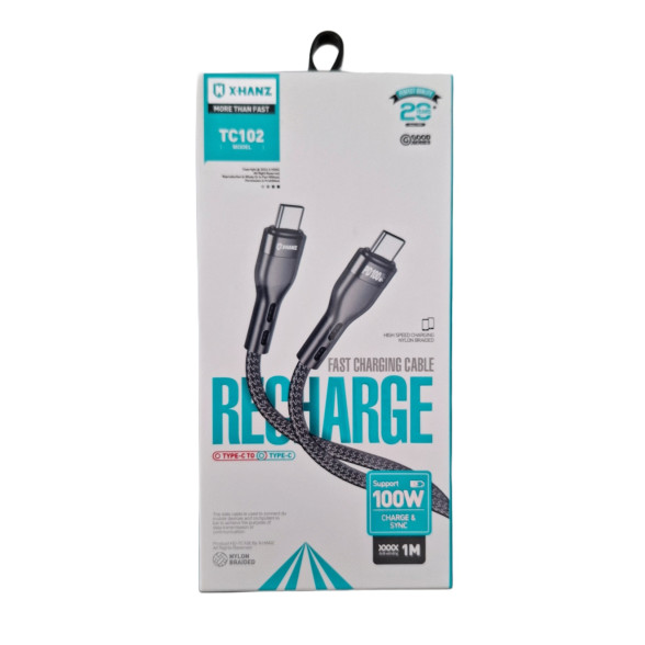 کابل شارژ دو سر Type-C برند X-Hanz مدل TC102
