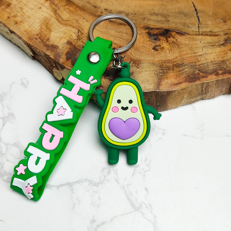 جاکلیدی سیلیکونی وارداتی طرح آووکادو همراه با بند آویز