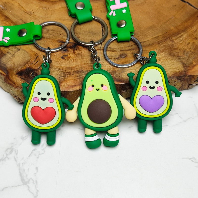 جاکلیدی سیلیکونی وارداتی طرح آووکادو همراه با بند آویز