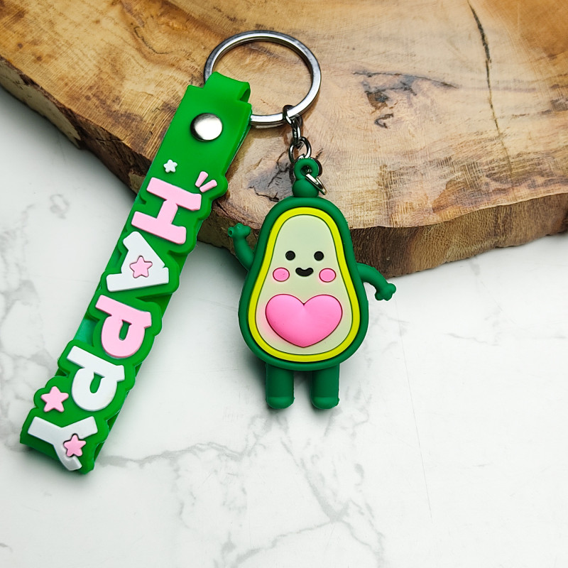 جاکلیدی سیلیکونی وارداتی طرح آووکادو همراه با بند آویز