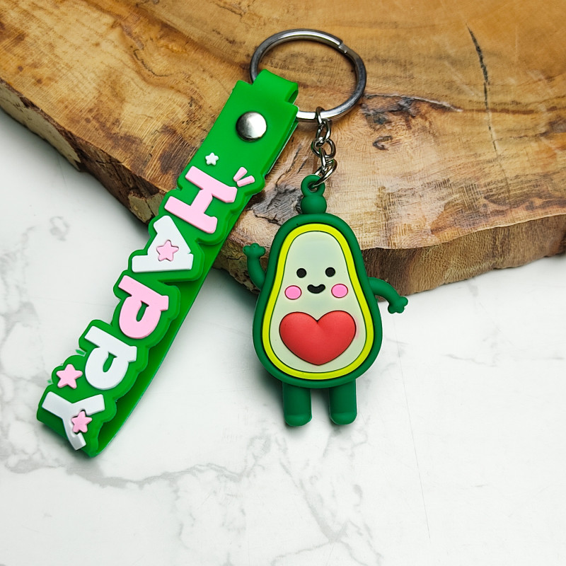 جاکلیدی سیلیکونی وارداتی طرح آووکادو همراه با بند آویز