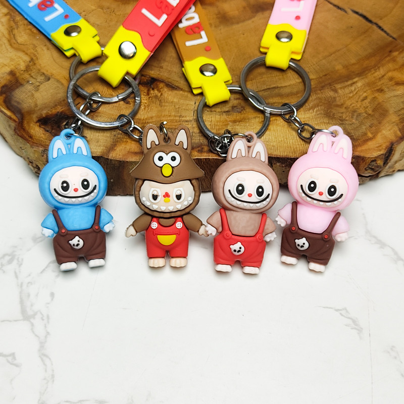 جاکلیدی سیلیکونی عروسکی وارداتی لبوبو همراه با بند آویز