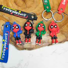 جاکلیدی سیلیکونی وارداتی طرح مرد عنکبوتی همراه با بند آویز