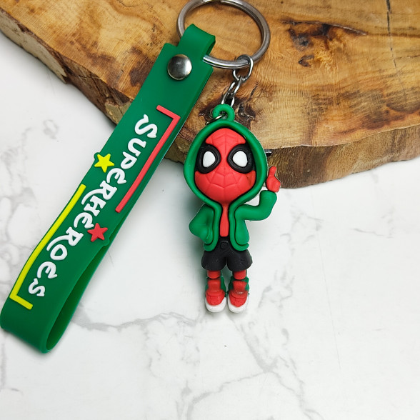 جاکلیدی سیلیکونی وارداتی طرح مرد عنکبوتی همراه با بند آویز