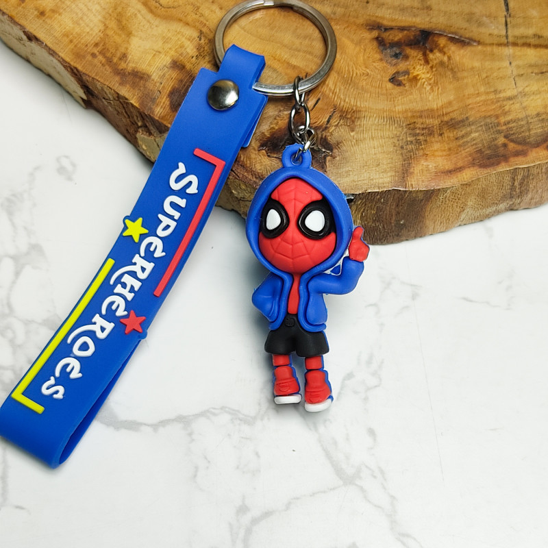 جاکلیدی سیلیکونی وارداتی طرح مرد عنکبوتی همراه با بند آویز