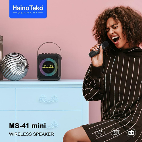 اسپیکر بلوتوثی قابل حمل Haino Teko مدل MS-41 Mini به همراه میکروفون